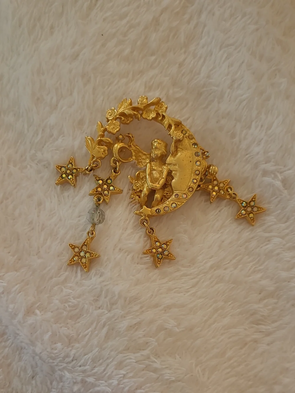 Kirk's Folly Gold-Tone Moon & Star Pendant Brooch - Gold